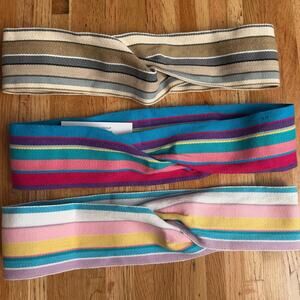 Vintage Lands’ End Belts Striped Preppy Coastal 90s Canvas Lot of 3